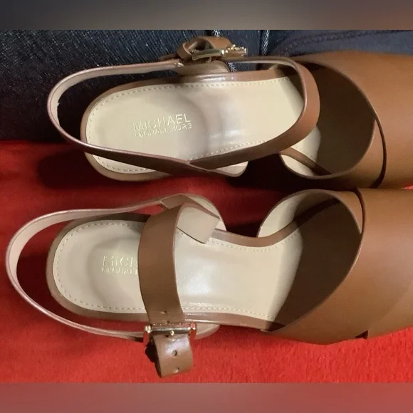 Michael Kors Divia Wedge Leather Heel Sandals Size 9.5M Brand New.OFFERS WELCOME - Picture 7 of 13